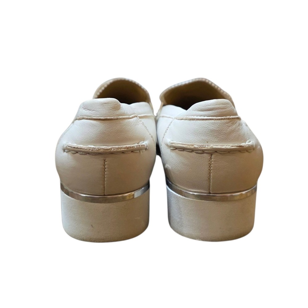 Franco Sarto Cream Leather Lug Sole Loafers Comfortable Womens Size 7.5 - Picture 5 of 8